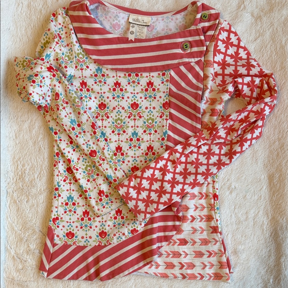 Matilda Jane Candy Cane Top Sz 10